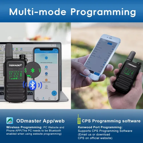 Miniatura 4 de TIDRADIO TD-M11 Walkie Talkies impermeable IP67, programación Bluetooth de aplicación/web, radios bidireccionales FRS de largo alcance, copia freq