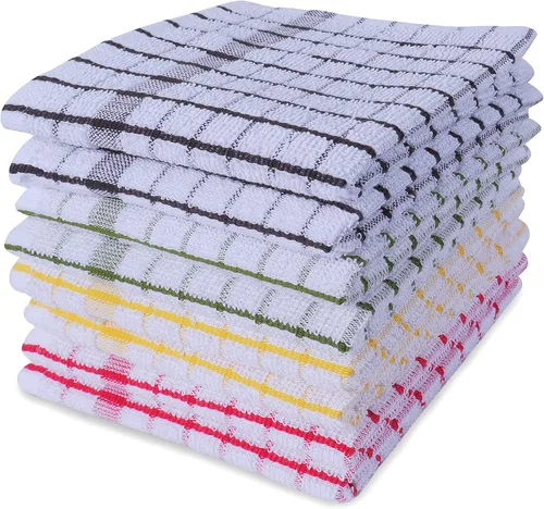 AMOUR INFINI Juego de 8 paños de cocina ultra suaves, altamente absorbentes, de secado rápido, paños de cocina y limpieza de 12 x 12 pulgadas para