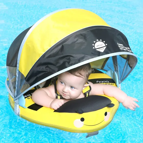 Miniatura 7 de Mambobaby Flotador de natación para bebé con dosel sólido piscina entrenador de natación para bebés, entrenamiento de natación, flotadores de agua