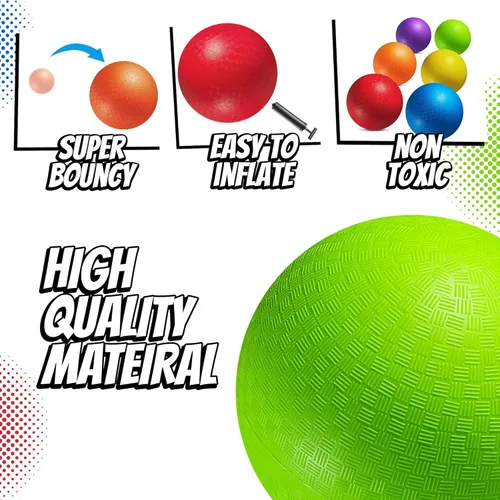 Miniatura 5 de Pelotas de patio de juegos de 5 pulgadas para niños pequeños y niños – (paquete de 6) pelotas inflables de goma que rebotan para dodgeball con bomba