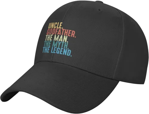 Miniatura 2 de Godfather The Man The Myth The Legend Dad Hat Outdoor Trucker Hat Unisex Classic Baseball Cap Adjustable Cascade Black