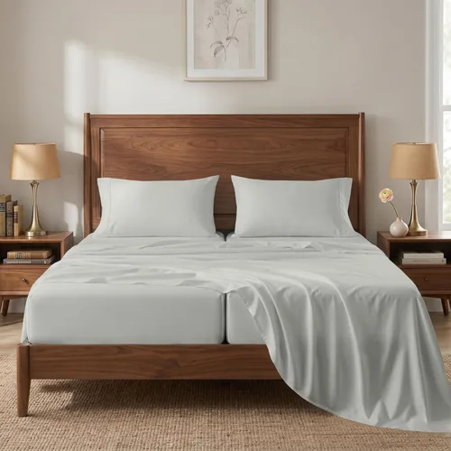 Miniatura 45 de LANE LINEN - Sábanas tamaño Split King para cama ajustable, 450 hilos, 100% algodón, 2 sábanas bajeras individuales XL, con bolsillo profundo