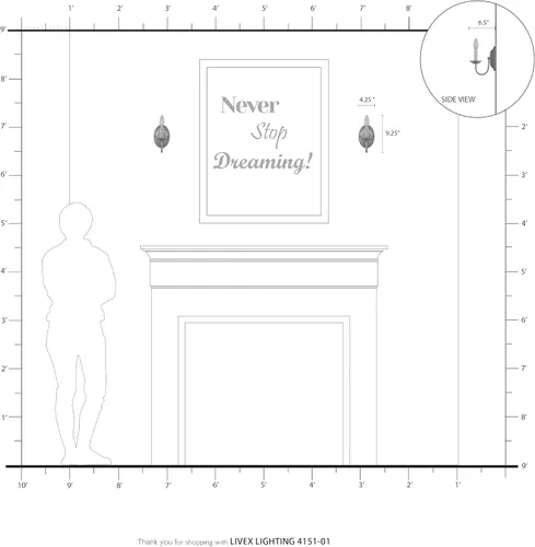 Miniatura 7 de Livex Lighting 4151-01 Aplique de pared sin pantallas, Latón Antiguo, 4.25"An x 7"Al