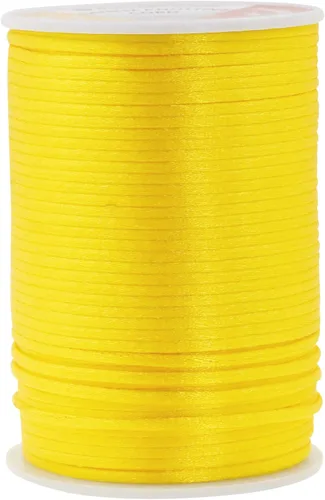 Miniatura 118 de Mandala Crafts Cordón de Satén de Nailon 2mm Cordón Rattail Champagne - 100 Yardas Cordón de Nailon Chino para Nudos Cordón de Seda Cola de Rata
