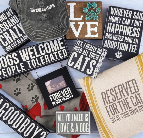Miniatura 4 de Primitives By Kathy caja de madera de 4 x 4 pulgadas con inscripción "Yes, I really do need all these cats