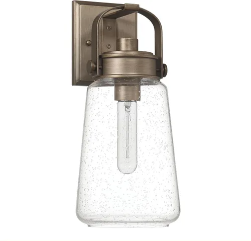 Miniatura 6 de Gage - Lámpara industrial de vidrio y metal para exteriores, color oro toscano