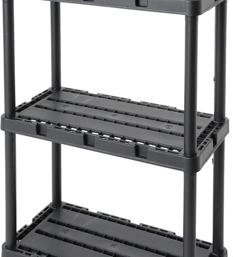 Miniatura 9 de Gracious Living Knect-A-Shelf - Paquete de 2 estantes de almacenamiento ligeros, organizador ventilado de 3 estantes para el hogar, garaje, sótano
