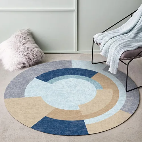 Geometry Area Rugs 80cm 100cm 120cm 140cm 160cm 180cm 200cm Round Carpet for Living Room Bedroom Home Floor Non-Slip Mats Soft Yoga Mat (Size :