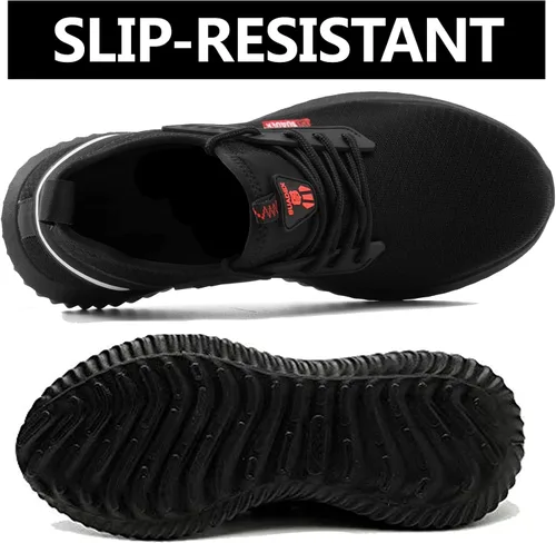 Miniatura 4 de SUADEX Zapatos de punta de acero para hombres y mujeres, zapatos de trabajo ligeros, indestructibles y transpirables, zapatos de seguridad