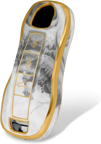 Miniatura 7 de Funda para llavero Porsche, funda de TPU suave premium compatible con Porsche 911 Cayenne Panamera Macan (patrón celadón)