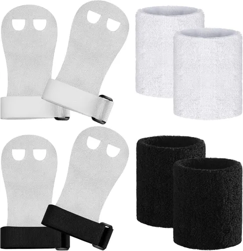 2 juegos de muñequeras de agarre para gimnasia para niños y jóvenes, protección de palma y soporte de muñeca, accesorios deportivos para ejercicio
