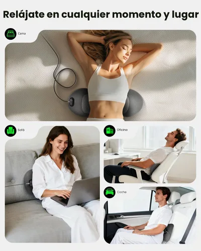 Miniatura 7 de Triple Fusion - Masajeador de espalda con estiramiento, vibración y calor, almohada lumbar eléctrica 3 en 1 para aliviar la tensión de la espalda