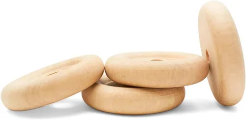 Miniatura 20 de Mini ruedas de madera clásicas, ideales para manualidades, 5/8 pulgadas de diámetro, 1/4 pulgadas de grosor, agujero de 1/8 pulgadas, paquete de 50