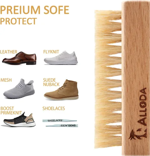 Miniatura 3 de Cepillo de limpieza de zapatos - Actualización Protege el cepillo limpiador de zapatillas suaves y duras de doble cara por 100% jabalí y cerdas