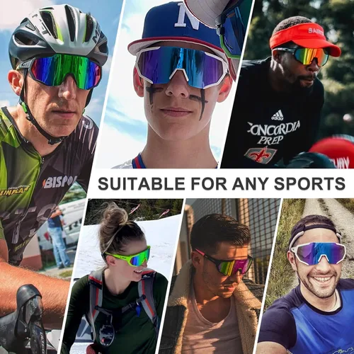 Miniatura 2 de X-TIGER Gafas de sol deportivas polarizadas para hombres y mujeres, gafas de ciclismo, béisbol, correr, pesca, MTB UV400 Verde negro