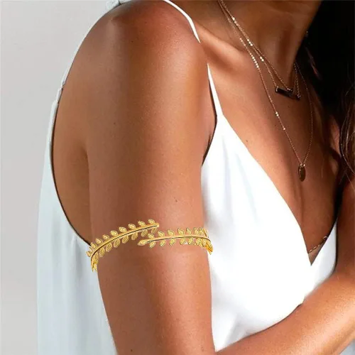 Miniatura 2 de WAINIS Juego de 9 pulseras ajustables para mujer, color plateado y dorado, Metal, Ónix