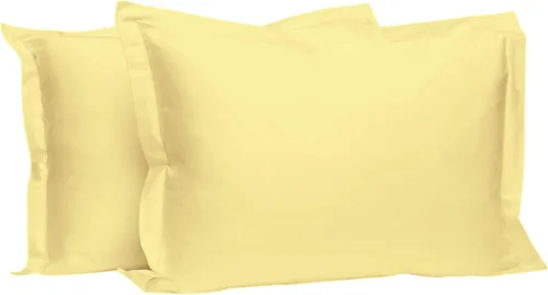 Miniatura 114 de Pizuna Juego de 2 fundas de almohada de 100 % algodón puro, tamaño estándar, color blanco, lujosas fundas de almohada de 400 hilos de satén