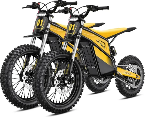 Miniatura 13 de Heybike Villain - Motocicleta eléctrica de motocross de 4160 W E con batería de 52 V 26 AH, motocicleta eléctrica de neumático grueso de 14
