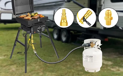 Miniatura 3 de Kit de adaptador de conexión rápida de propano de 1/4 "convertidor de manguera de propano hembra de 3/8 pulgadas a parrilla de gas, conexión rápida