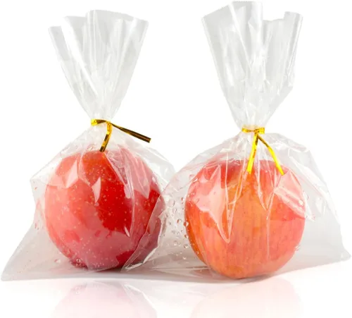 Miniatura 14 de Bolsas transparentes para golosinas, 100 bolsas de celofán, bolsas transparentes para dulces con 100 lazos metálicos para dulces, palomitas de maíz