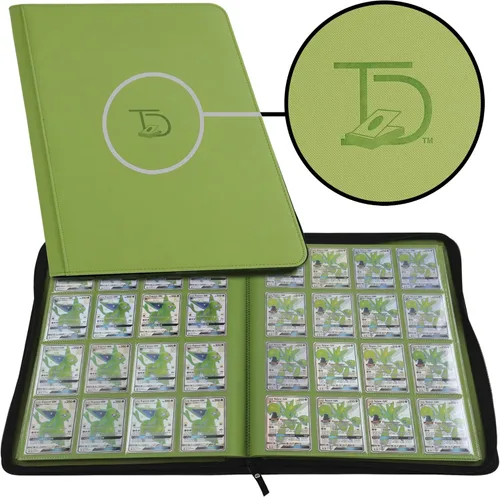 Miniatura 4 de TopDeck Carpeta de 1000 tarjetas, cartera TCG, carpeta de 16 bolsillos para tarjetas, carpeta sin anillo compatible con tarjetas de Pokémon, Morado