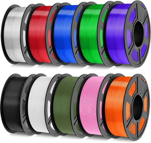 Miniatura 42 de TECBEARS Paquete de filamentos de ácido poliláctico (PLA), 8.82 oz/carrete, 16 colores, 8.8 lbs en total, Amarillo