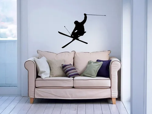 Vinyl Decals Esquí, esquí, velocidad de esquiador, nieve, invierno, deportes extremos, decoración interior moderna y elegante para cualquier