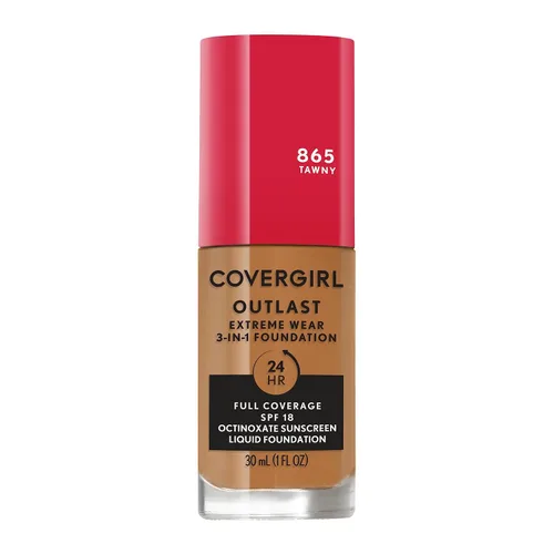 Miniatura 14 de Covergirl Outlast Extreme Wear Base líquida 3 en 1 de cobertura completa, protector solar SPF 18, beige pulido, 1 onza líquida