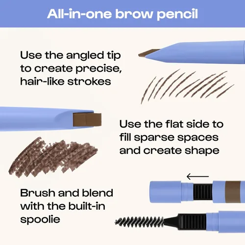 Miniatura 4 de ALLEYOOP Swift - Definidor de cejas todo en 1 con afilador integrado y cepillo de bobina, resistente al agua y a las manchas y lápiz de cejas