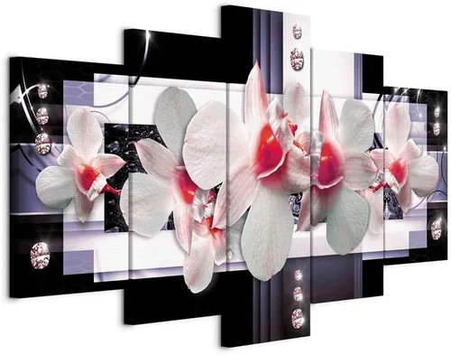 Miniatura 50 de Lienzo decorativo con impresión artística de diseño de orquídea de Artgeist Orquídea #01