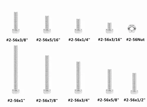 Miniatura 3 de #2-56 UNC Kit surtido de tornillos de cabeza hexagonal de acero inoxidable