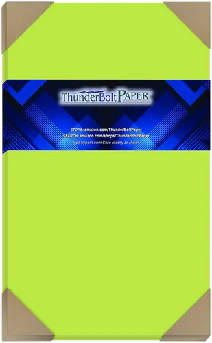 100 fundas de color verde lima brillante de 65 libras, papel de tarjeta, 8.5 x 14 pulgadas, tamaño legal y de menú, cartulina ligera de 65 libras,