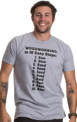 Miniatura 2 de 10 sencillos pasos de la carpintería Divertida camiseta de humor para trabajar la madera