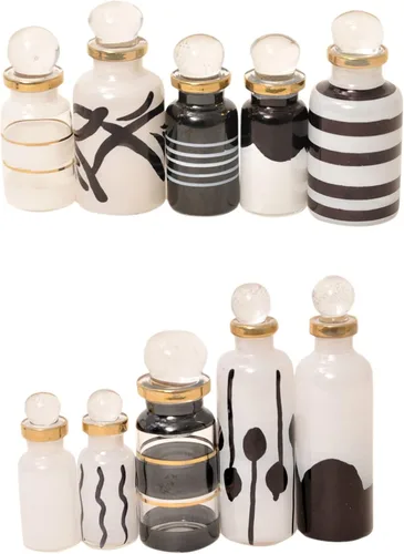 Miniatura 10 de Botellas de perfume egipcias, mini botellas de vidrio vacías para perfume, aceites esenciales o poción – Juego de 30 frascos pequeños decorativos