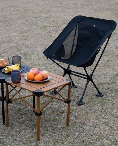 Miniatura 2 de iClimb Mesa ligera y estable de aluminio plegable cuadrada con parte superior enrollable y bolsa de transporte para acampar, picnic, patios
