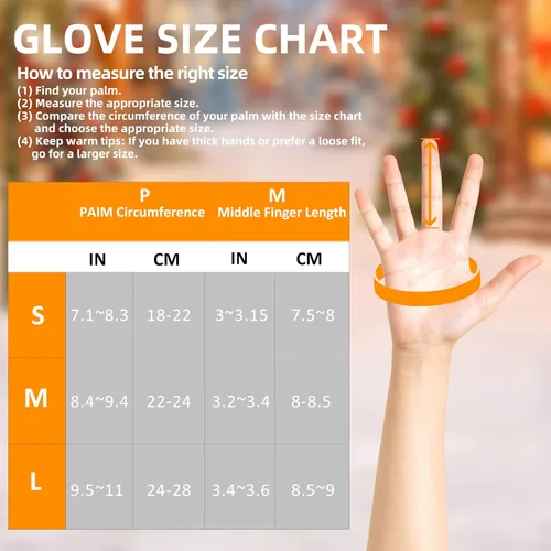 Miniatura 3 de Guantes de invierno para hombres y mujeres, guantes cálidos con pantalla táctil, adecuados para esquí, conducción, ciclismo, senderismo, clima frío