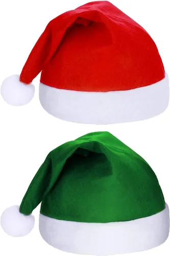 Miniatura 5 de SATINIOR 16 Piezas de Sombrero de Navidad a Granel, Sombreros de Papá Noel de Tela No Tejida para Navidad, Sombreros para Adultos, Decoraciones