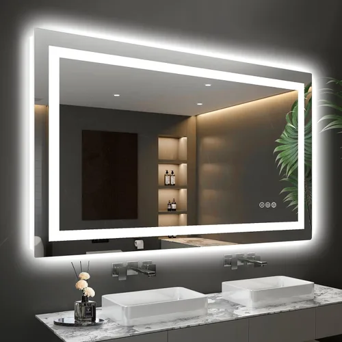 Miniatura 14 de Espejo LED para baño de 20 x 28 pulgadas, espejos de tocador de baño iluminados con luces, espejo antivaho más brillante con iluminación frontal