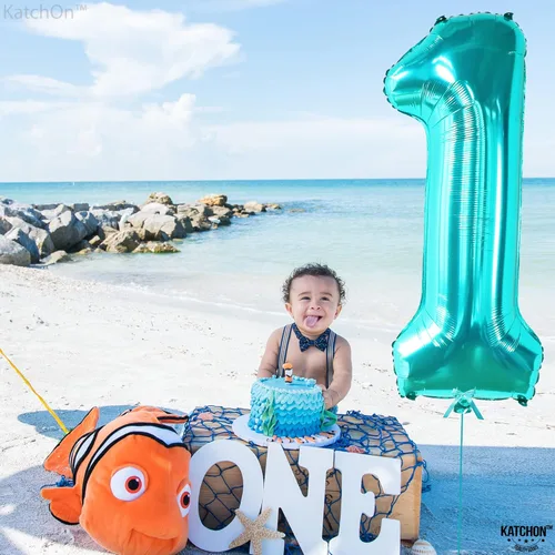 Miniatura 51 de KatchOn, Globo azul del número 1 para el primer cumpleaños, grande, 40 pulgadas, globo azul número 1 para primer cumpleaños, globo azul marino