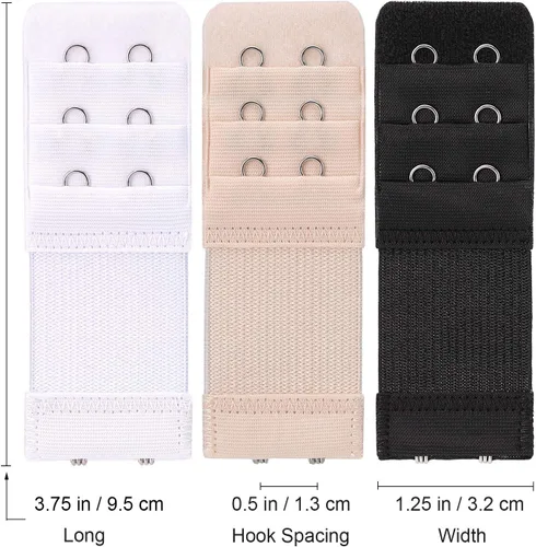 Miniatura 2 de Akstore 6 piezas para mujer, suave y cómodo, elástico extensible, 2 ganchos y 3 filas para mujer