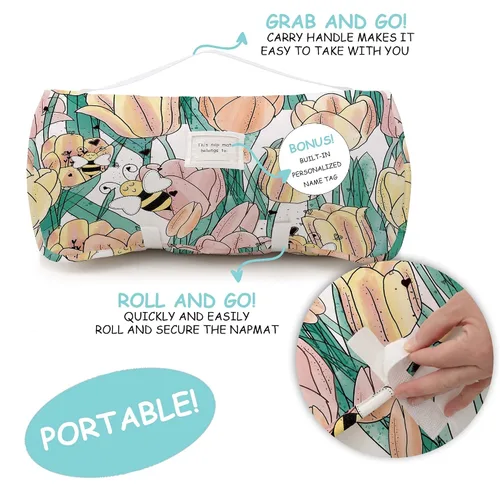 Miniatura 3 de JumpOff Jo Colchoneta de siesta extra larga para niños - Cómoda colchoneta de descanso para niños con almohada extraíble y manta ultra suave