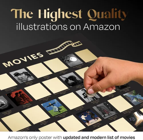 Miniatura 2 de Premium Póster de 100 Películas para Rascar - Pósteres Clásicos de Películas para Sala de Cine - Póster de Película para Rascar - Impresionante Obra