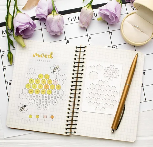 Miniatura 2 de 16 plantillas de diario para suministros de diarios con puntos, plantillas de Happy Planner para manualidades, plantillas de dibujo para diarios