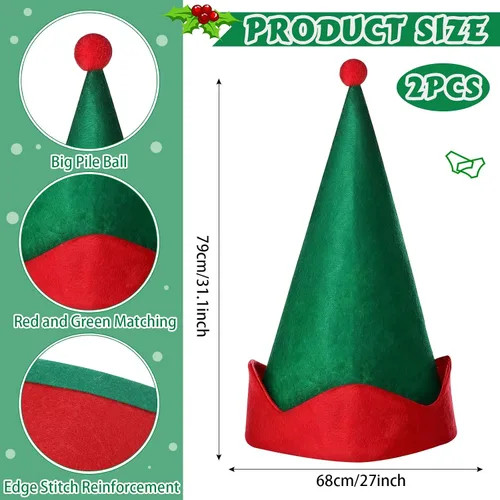 Miniatura 2 de 4 Piezas de Delantales de Navidad con Sombreros para Mujeres y Hombres, Delantales de Cocina Ajustables Divertidos para Cocinar para BBQ y Fiesta