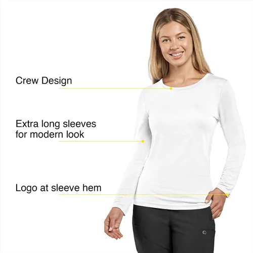 Miniatura 2 de WonderWink - Camiseta de manga larga para mujer