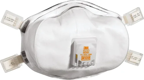 Miniatura 5 de 3M Respirador con válvula N100 para eliminación de pintura con plomo 8233, 1 paquete, válvula de exhalación COOL FLOW, aprobado por NIOSH, medios
