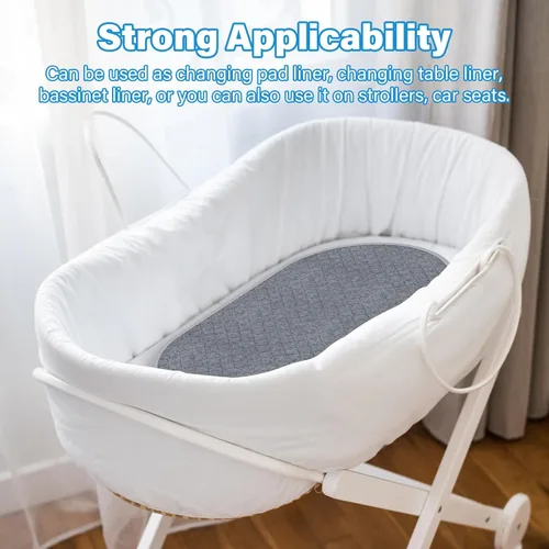 Miniatura 6 de Almohadilla acolchada para cambiar pañales para bebé, antideslizante, paquete de 3 almohadillas de incontinencia reutilizables de absorción pesada