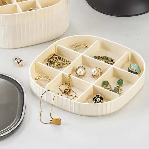 Miniatura 4 de Joyero, organizador de joyas de acrílico de 3 capas con asa, cajas de joyería transparentes para mujeres y niñas, organizador de maquillaje, soporte