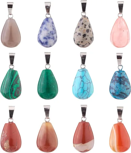 Miniatura 19 de Encantos de piedras preciosas de Fashewelry. Dije de cristal de chakra curativo para la fabricación de joyas., latín, G-G948-18P-FW