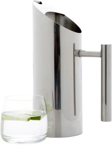 Miniatura 3 de Restaurantware Met Lux - Jarra de agua moderna de 33 onzas, 1 jarra de metal resistente a las abolladuras, con protector de hielo, mango integrado